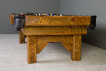 Load image into Gallery viewer, Viking Log 7&#39; Barnwood Timber Lodge Pool Table &quot; ON SALE NOW&#39; (DARK STYLE FINISH) ONLY 1 LEFT IN STOCK) $6,399 FREE USA S/H (ORDER NOW ! SAVINGS OF 16%)