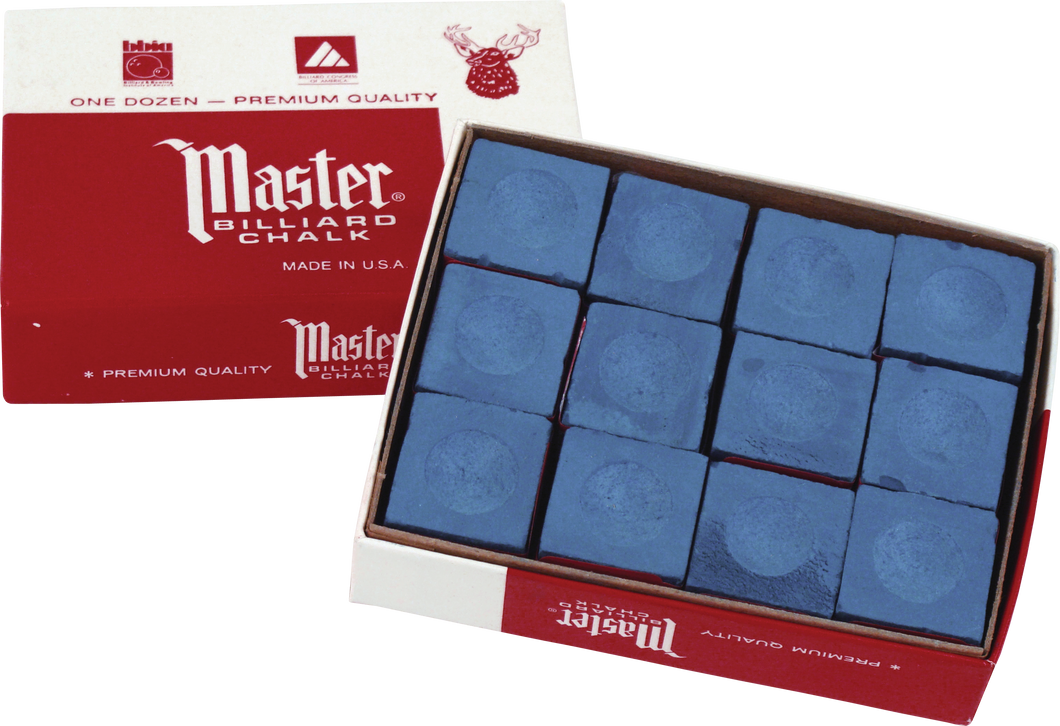 Master CHM12 Billiard Pool Cue Chalk 12 Piece Box