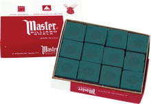 Load image into Gallery viewer, Master CHM12 Billiard Pool Cue Chalk 12 Piece Box