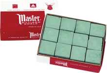 Load image into Gallery viewer, Master CHM12 Billiard Pool Cue Chalk 12 Piece Box