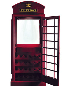 Ram Game Room Old English Telephone Booth Bar Cabinet